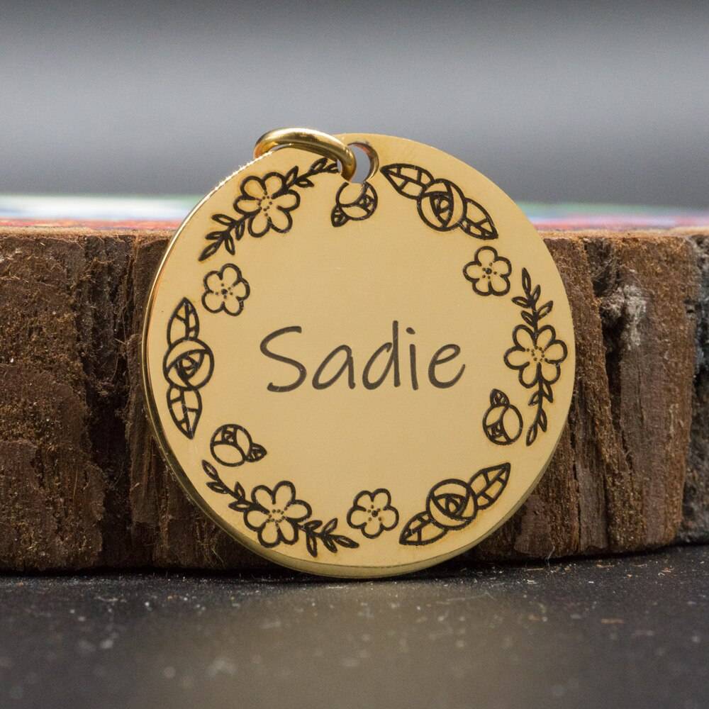 Personalized Patterned Round Dog ID Tag